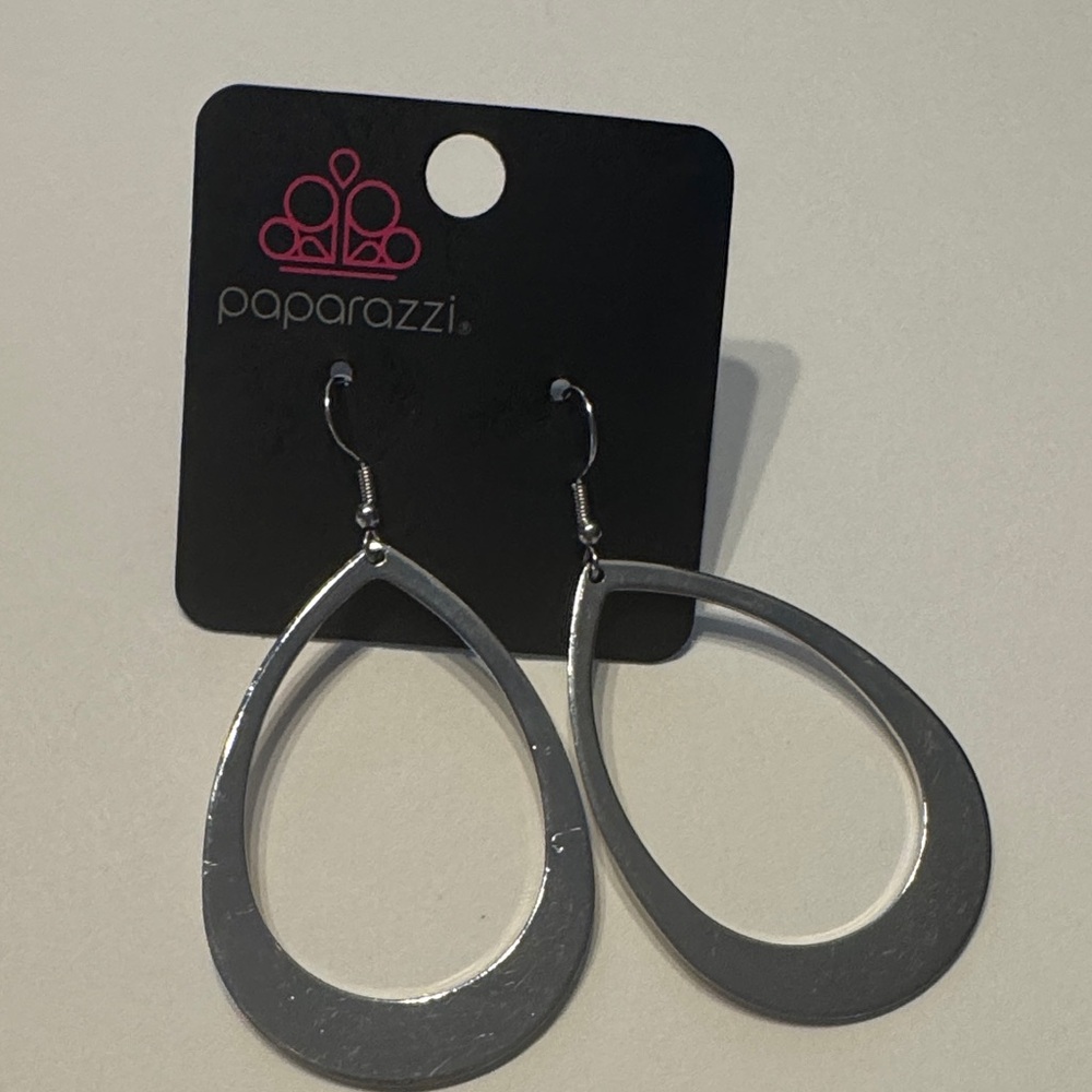 Paparazzi Sleek Silver Hoop Earrings